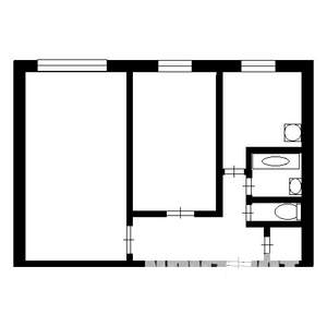 2-к квартира, на длительный срок, 46м2, 3/5 этаж