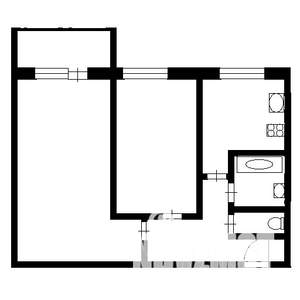 2-к квартира, на длительный срок, 47м2, 2/5 этаж
