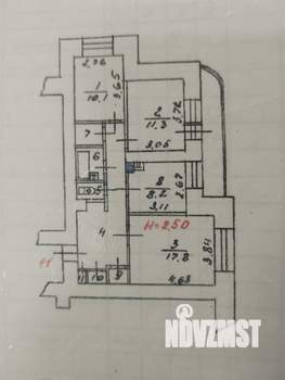 3-к квартира, вторичка, 70м2, 4/14 этаж