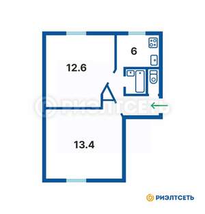 2-к квартира, вторичка, 42м2, 4/5 этаж