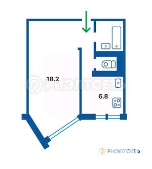 1-к квартира, вторичка, 33м2, 1/9 этаж