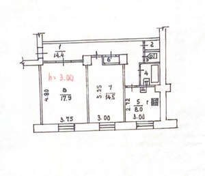 2-к квартира, вторичка, 60м2, 4/5 этаж