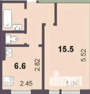 1-к квартира, вторичка, 30м2, 9/9 этаж