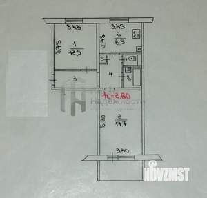 2-к квартира, вторичка, 55м2, 1/5 этаж