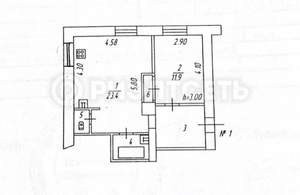 2-к квартира, вторичка, 47м2, 2/5 этаж