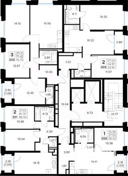 2-к квартира, вторичка, 63м2, 3/16 этаж