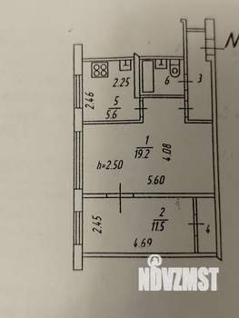 2-к квартира, вторичка, 46м2, 4/5 этаж