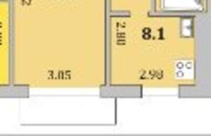 1-к квартира, вторичка, 33м2, 4/9 этаж