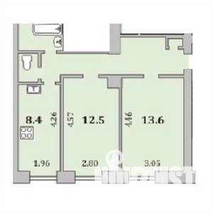 2-к квартира, вторичка, 49м2, 2/6 этаж