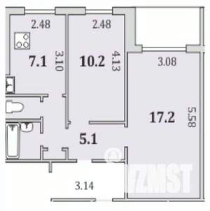 2-к квартира, вторичка, 44м2, 4/9 этаж