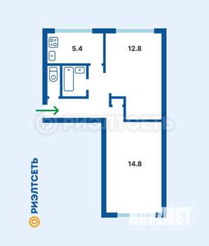 2-к квартира, вторичка, 42м2, 2/5 этаж