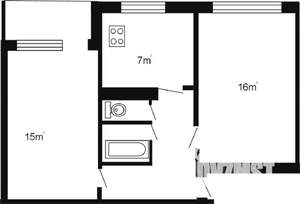 2-к квартира, вторичка, 47м2, 4/5 этаж