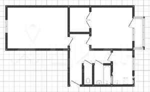 2-к квартира, вторичка, 49м2, 1/5 этаж