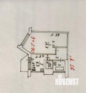 1-к квартира, вторичка, 32м2, 9/9 этаж