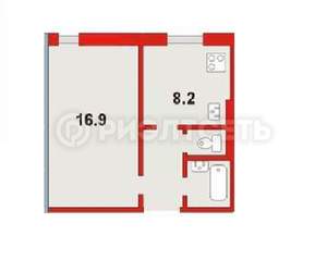 1-к квартира, вторичка, 32м2, 1/9 этаж