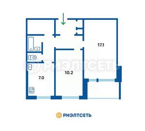 2-к квартира, вторичка, 51м2, 10/10 этаж