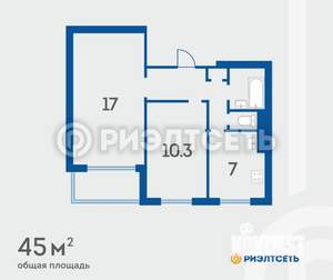 2-к квартира, вторичка, 46м2, 3/9 этаж