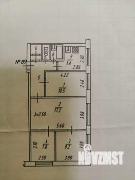 4-к квартира, вторичка, 64м2, 3/5 этаж