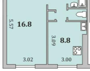 1-к квартира, вторичка, 33м2, 9/9 этаж