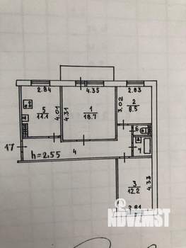 3-к квартира, вторичка, 69м2, 5/9 этаж