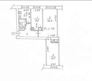 3-к квартира, вторичка, 60м2, 3/5 этаж