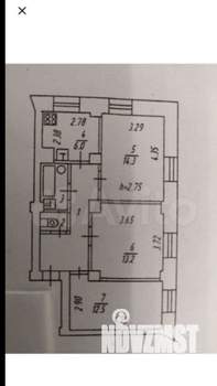 3-к квартира, вторичка, 59м2, 1/2 этаж