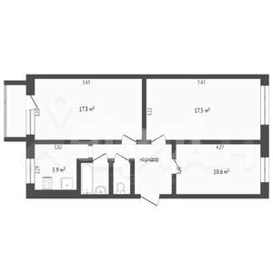 3-к квартира, вторичка, 65м2, 4/9 этаж