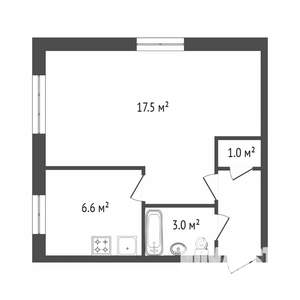 1-к квартира, вторичка, 33м2, 2/6 этаж