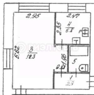 1-к квартира, вторичка, 32м2, 2/2 этаж
