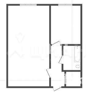 1-к квартира, вторичка, 28м2, 2/5 этаж