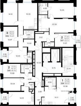 2-к квартира, вторичка, 48м2, 9/16 этаж