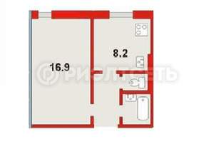 1-к квартира, вторичка, 32м2, 1/9 этаж