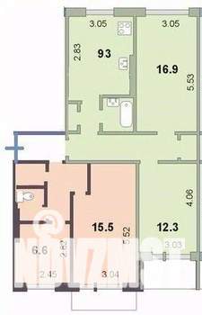 4-к квартира, вторичка, 83м2, 7/9 этаж