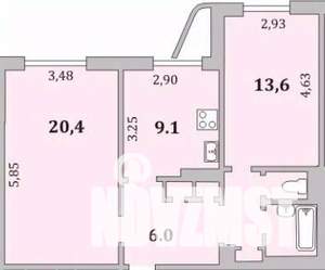 2-к квартира, вторичка, 56м2, 2/9 этаж