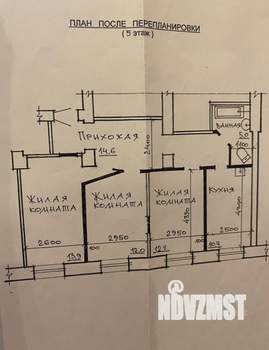 3-к квартира, вторичка, 69м2, 5/5 этаж