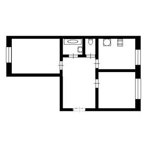 2-к квартира, вторичка, 55м2, 2/3 этаж