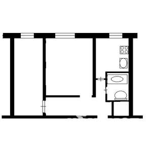 2-к квартира, вторичка, 42м2, 4/6 этаж