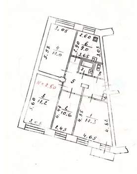 4-к квартира, вторичка, 88м2, 3/5 этаж