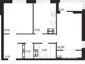 2-к квартира, вторичка, 63м2, 12/16 этаж