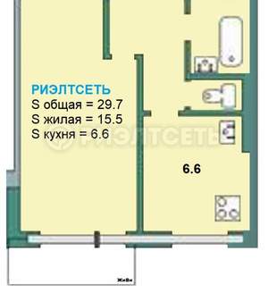 1-к квартира, вторичка, 30м2, 2/9 этаж