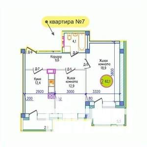 2-к квартира, строящийся дом, 66м2, 2/5 этаж