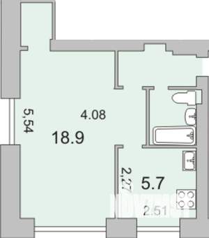 1-к квартира, вторичка, 33м2, 5/5 этаж