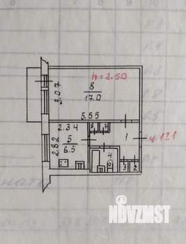 1-к квартира, вторичка, 34м2, 7/9 этаж