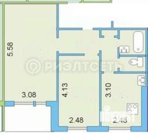 2-к квартира, вторичка, 46м2, 1/9 этаж