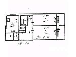 2-к квартира, вторичка, 63м2, 6/9 этаж