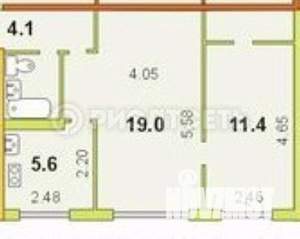 2-к квартира, вторичка, 46м2, 2/5 этаж