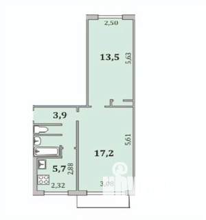 2-к квартира, вторичка, 44м2, 4/5 этаж