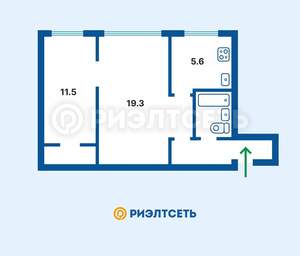 2-к квартира, вторичка, 46м2, 5/5 этаж