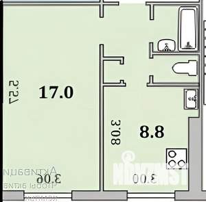 1-к квартира, вторичка, 32м2, 7/9 этаж