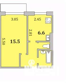 1-к квартира, вторичка, 30м2, 3/9 этаж
